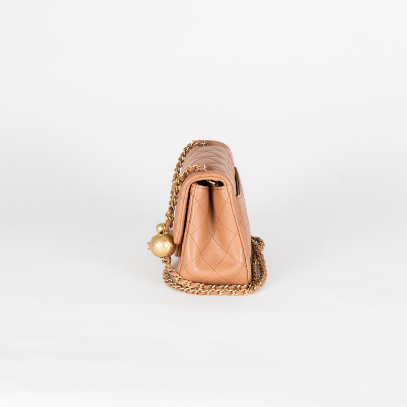 Chanel Caramel Pearl Crush Mini Square Flap Bag