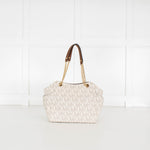 Michael By Michael Kors White Monogram Jacquelyn Bag