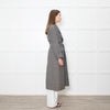 S Max Mara Houndstooth Wool Belted Coat
