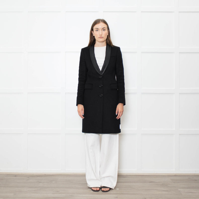 Burberry Black Cashmere Coat With Dress Collar