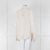 Sandro Cream Lace Trim High Neck Blouse