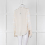 Sandro Cream Lace Trim High Neck Blouse