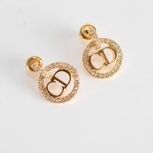 Dior  Petit CD Gold Finish Earrings