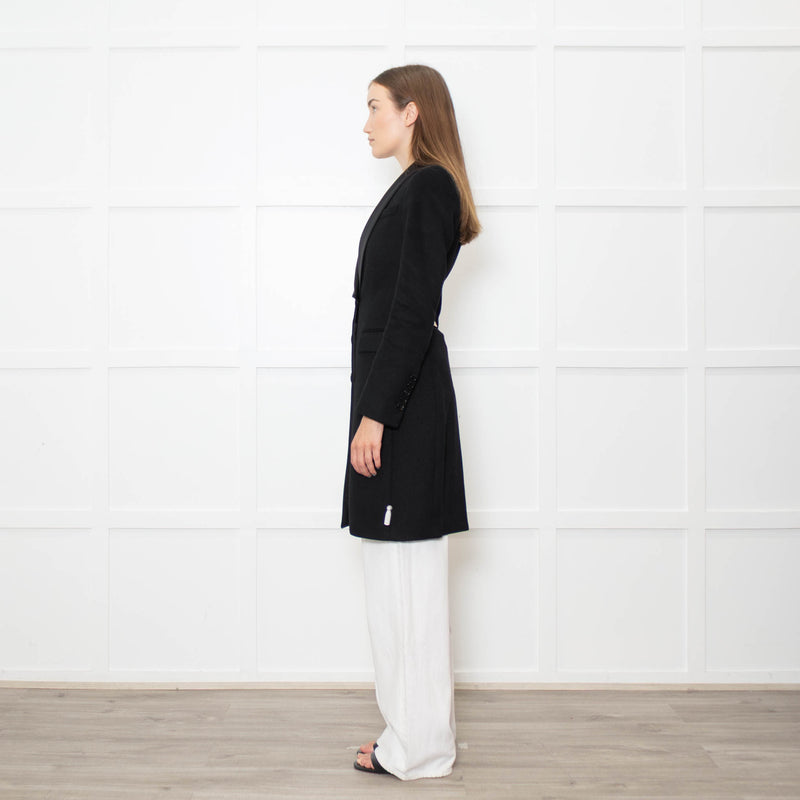 Burberry Black Cashmere Coat With Dress Collar