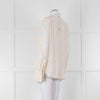 Sandro Cream Lace Trim High Neck Blouse
