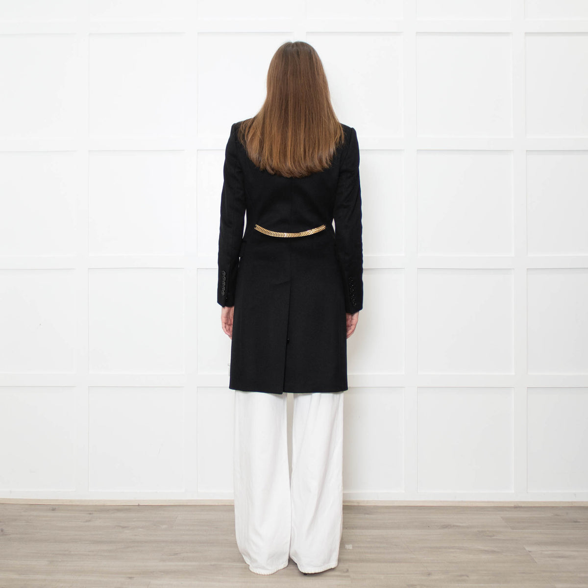 Burberry Black Cashmere Coat With Dress Collar