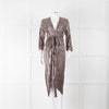 Ali-Jo Gold Plisse Midi Dress