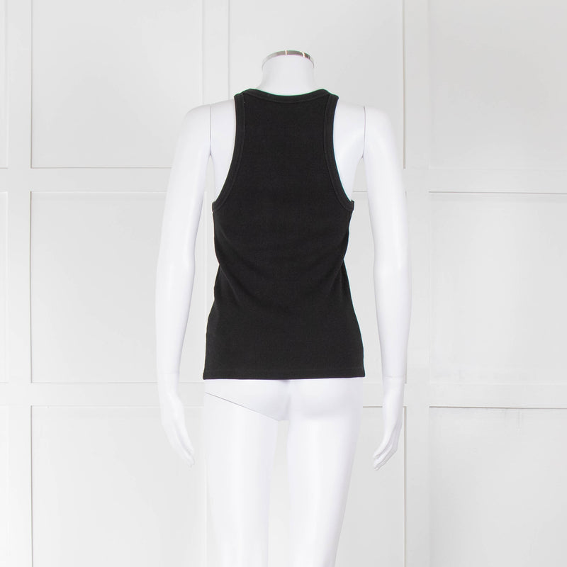 Anine Bing Black Cotton Sleeveless Vest