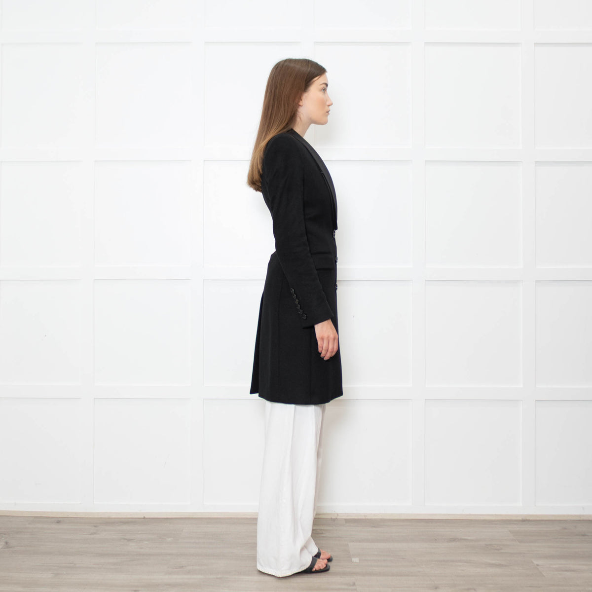 Burberry Black Cashmere Coat With Dress Collar