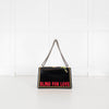 Gucci Black Calfskin Floral Embroidered Studded Small Dionysus Bag