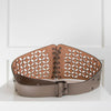 Alaia Lazer Cut Taupe Waist Belt