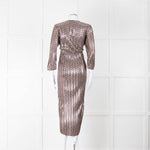 Ali-Jo Gold Plisse Midi Dress