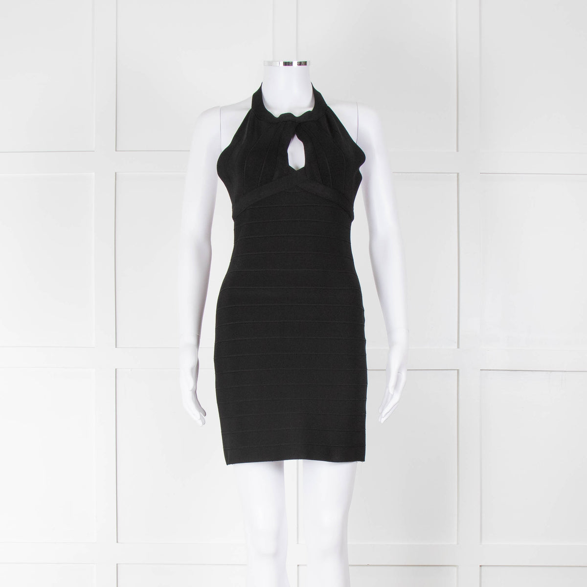 Herve Leger Black Halterneck Bandage Mini Dress – Phoenix Style
