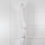 120% White Lace Sleeve Linen Tunic