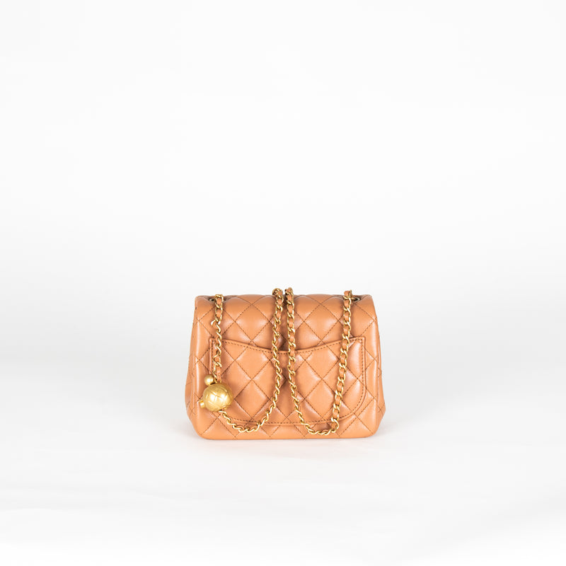 Chanel Caramel Pearl Crush Mini Square Flap Bag