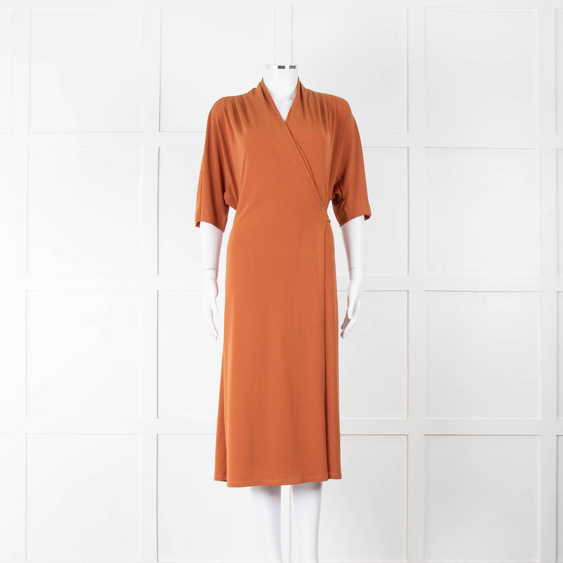 By Malene Birger Ivesia Rust Coloured Stretch Wrap Dress