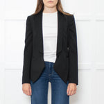 Burberry Black Dipped Hem Tuxedo Style Jacket