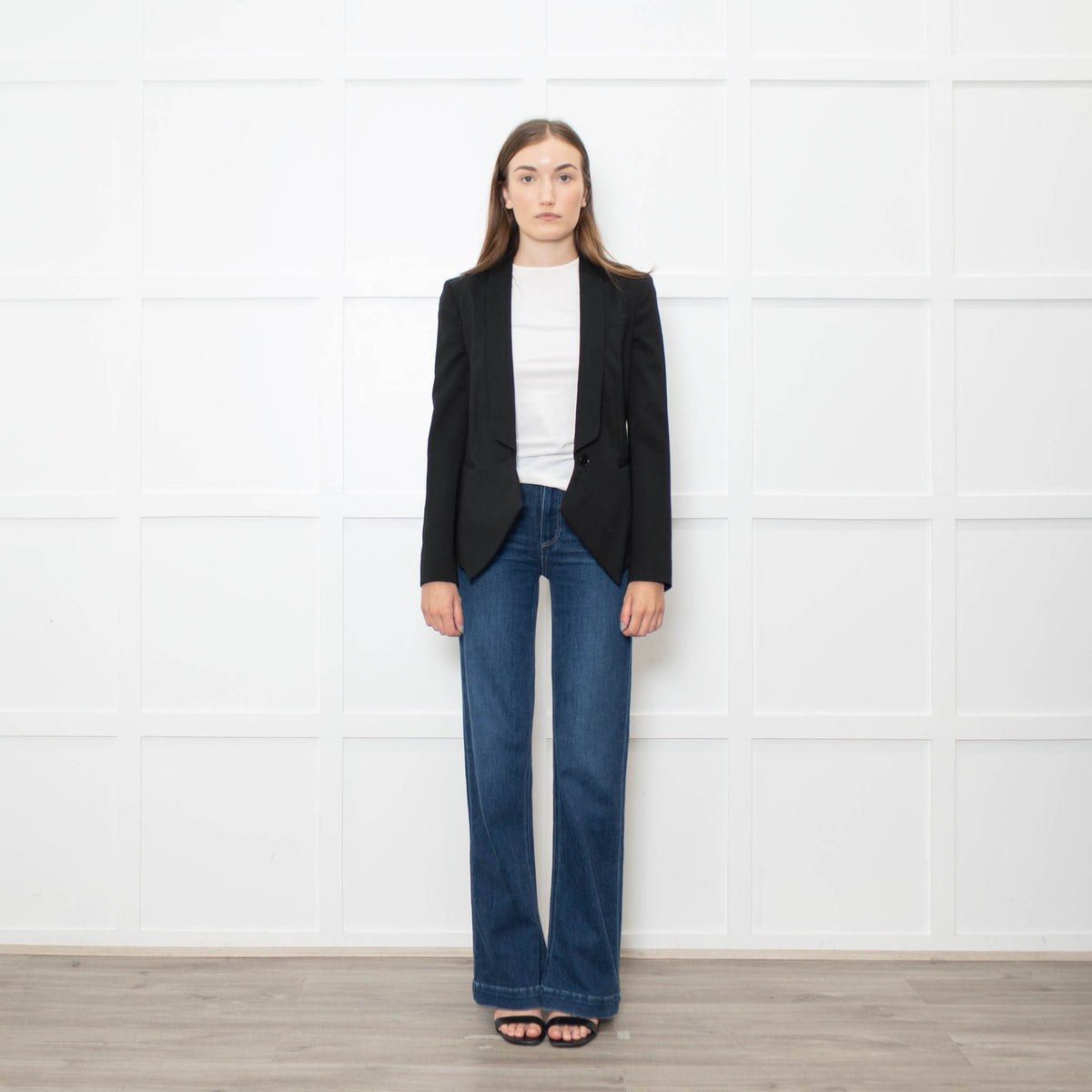 Burberry Black Dipped Hem Tuxedo Style Jacket