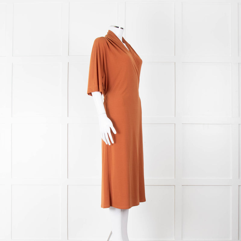 By Malene Birger Ivesia Rust Coloured Stretch Wrap Dress