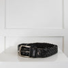 Nanni Black Plaited Leather Belt