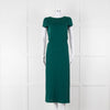 Sezane Green Cotton V-Back Dress