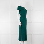 Sezane Green Cotton V-Back Dress