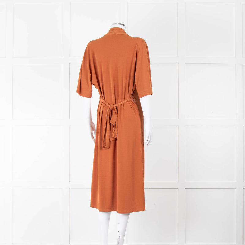 By Malene Birger Ivesia Rust Coloured Stretch Wrap Dress