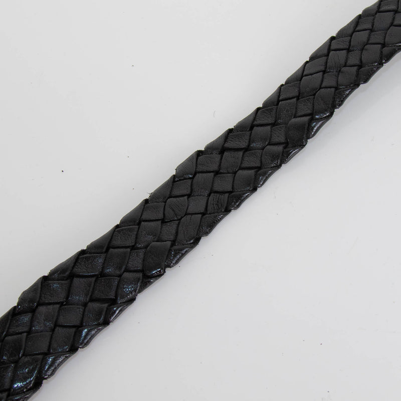 Nanni Black Plaited Leather Belt