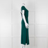 Sezane Green Cotton V-Back Dress