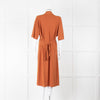 By Malene Birger Ivesia Rust Coloured Stretch Wrap Dress