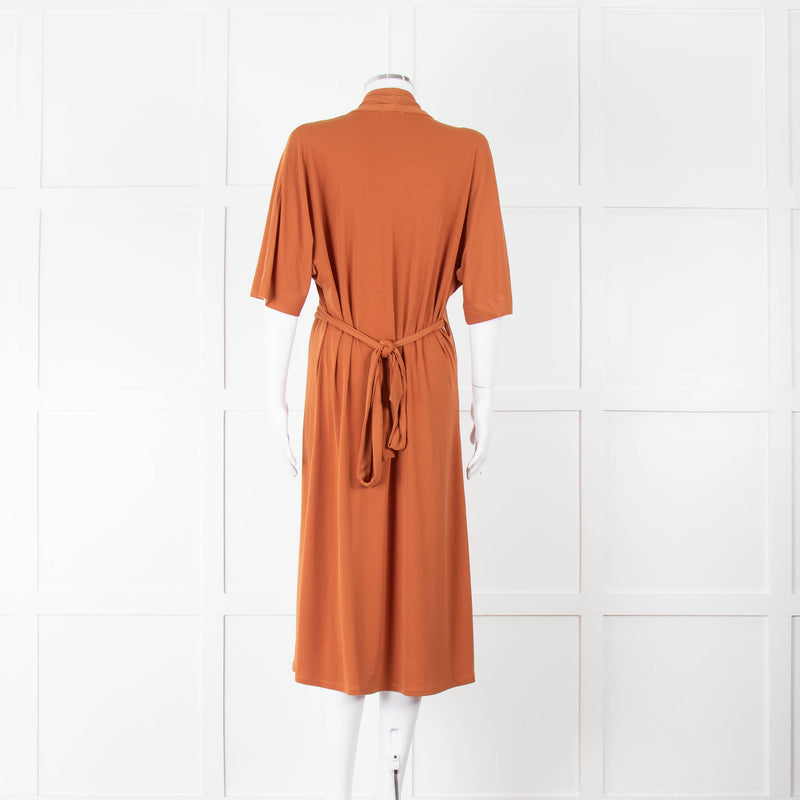 By Malene Birger Ivesia Rust Coloured Stretch Wrap Dress