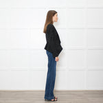 Burberry Black Dipped Hem Tuxedo Style Jacket