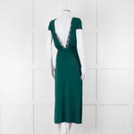 Sezane Green Cotton V-Back Dress