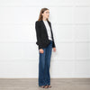 Burberry Black Dipped Hem Tuxedo Style Jacket