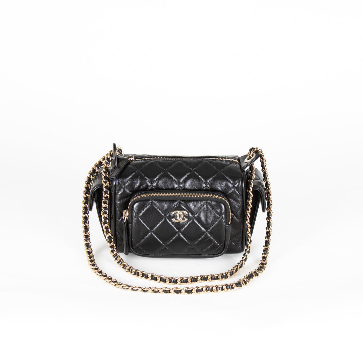 Chanel Black Quilted Small Multi Pockets Camera Bag