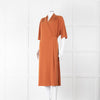 By Malene Birger Ivesia Rust Coloured Stretch Wrap Dress