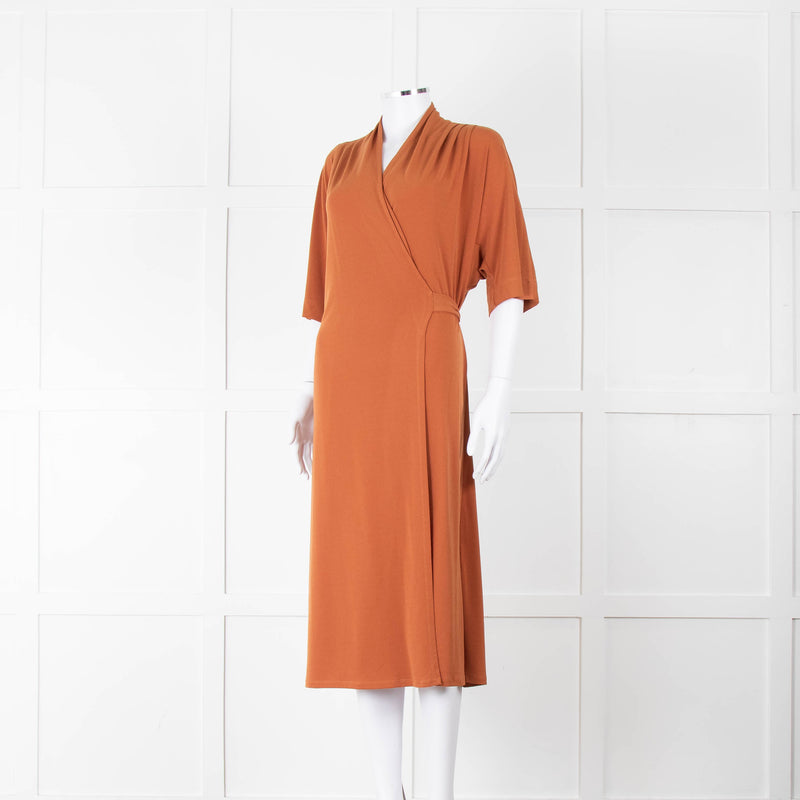 By Malene Birger Ivesia Rust Coloured Stretch Wrap Dress
