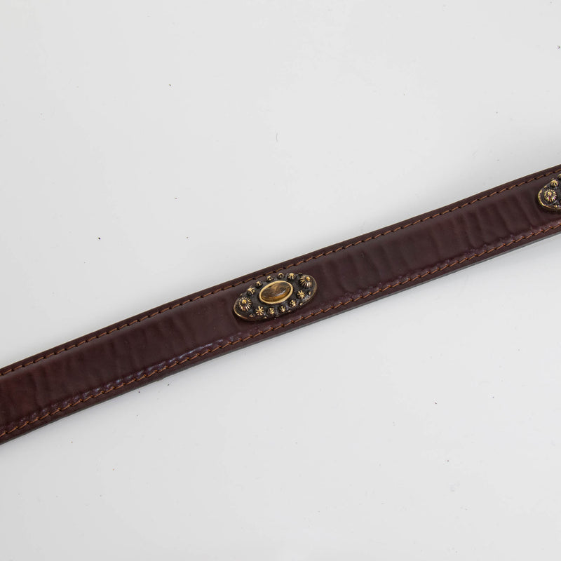 Nanni Tan Leather Belt With Stones