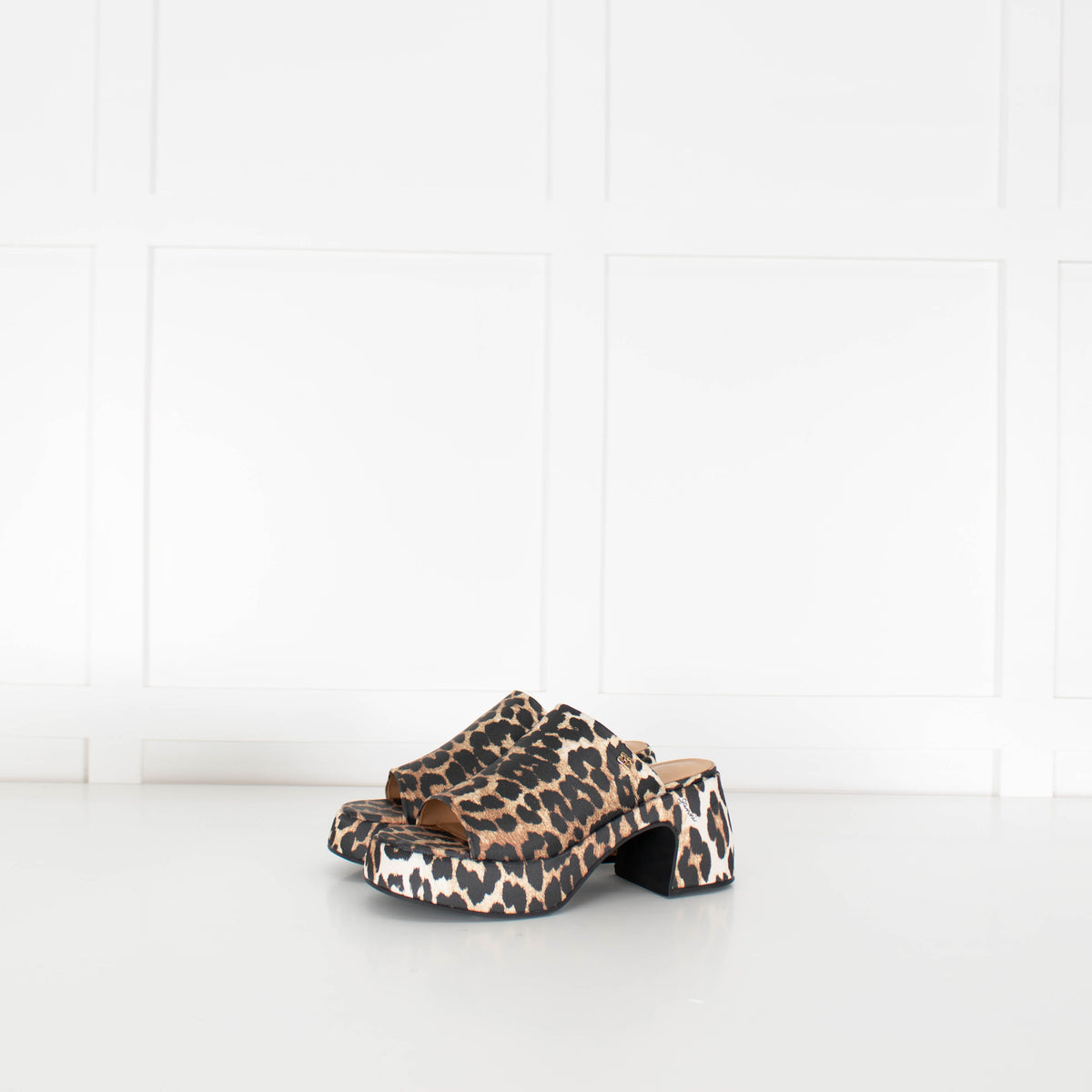 Ganni Leopard Platform Open Sandal