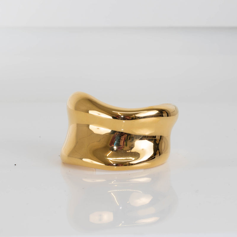 Jil Sander Gold Tone Big Bangle