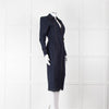Veronica Beard Dark Denim Wrap Dress with Buckled Closure