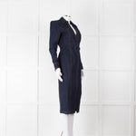 Veronica Beard Dark Denim Wrap Dress with Buckled Closure