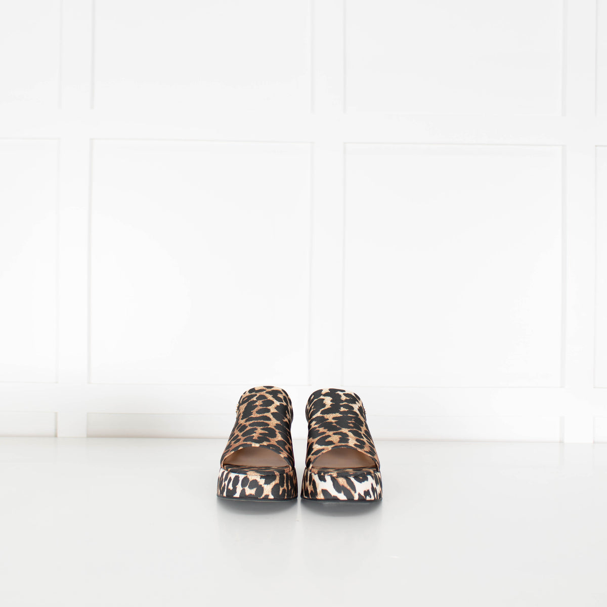 Ganni Leopard Platform Open Sandal