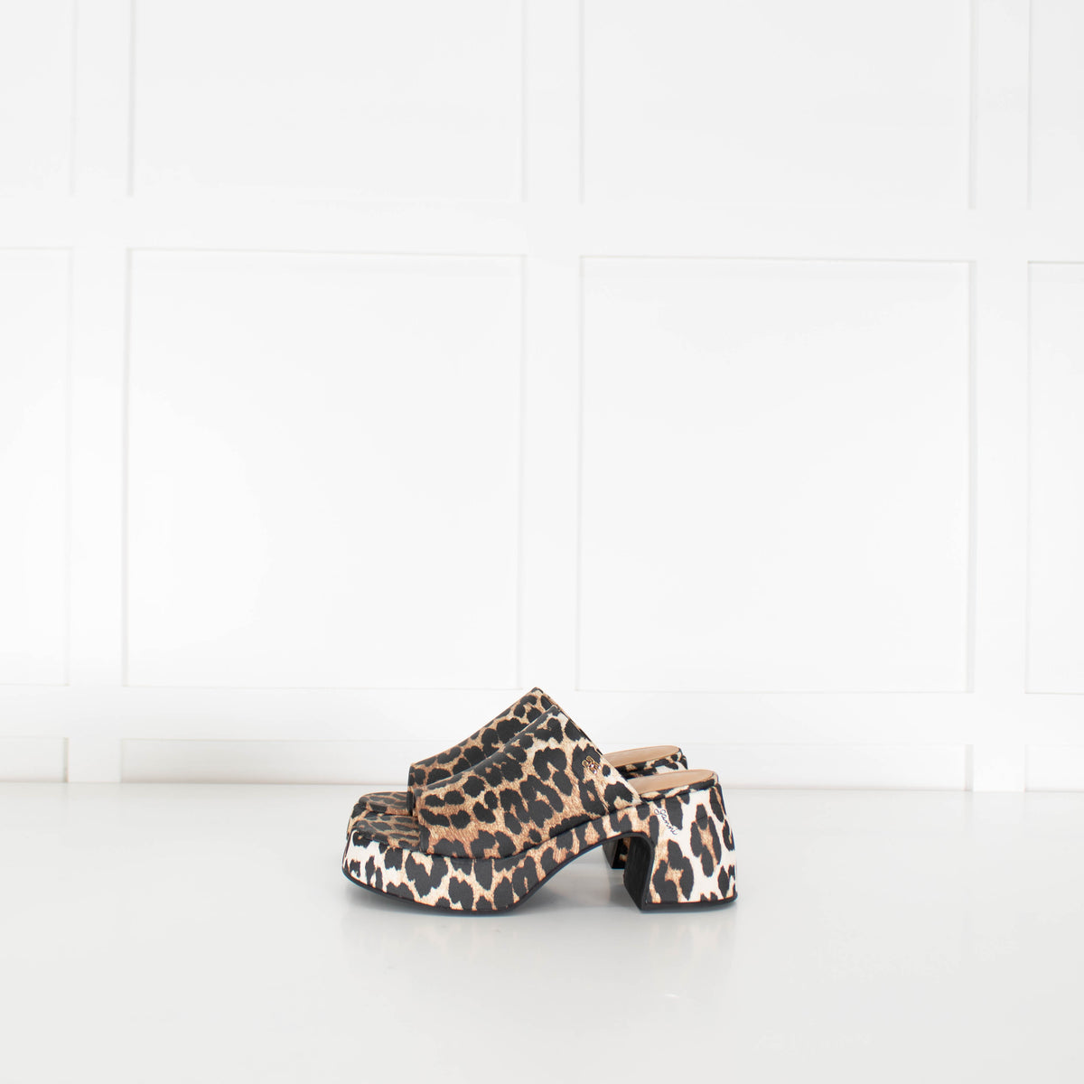 Ganni Leopard Platform Open Sandal