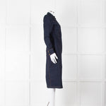 Veronica Beard Dark Denim Wrap Dress with Buckled Closure
