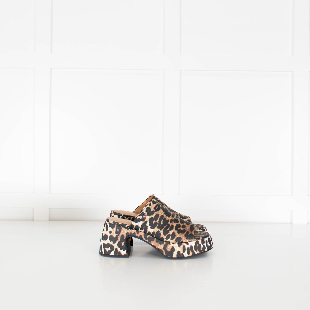 Ganni Leopard Platform Open Sandal