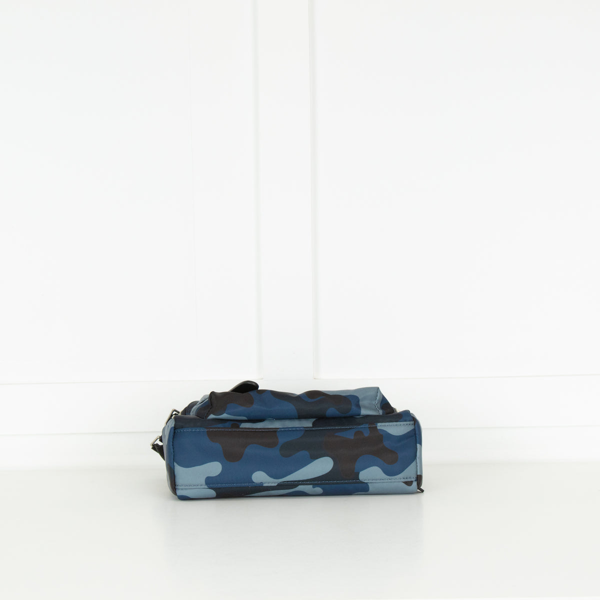 Anya Hindmarch Blue Camo Top Handle Nylon Satchel Crossbody