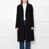 Joseph Black Wool Single Breasted Cashmere Blend Coat
