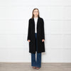 Joseph Black Wool Single Breasted Cashmere Blend Coat