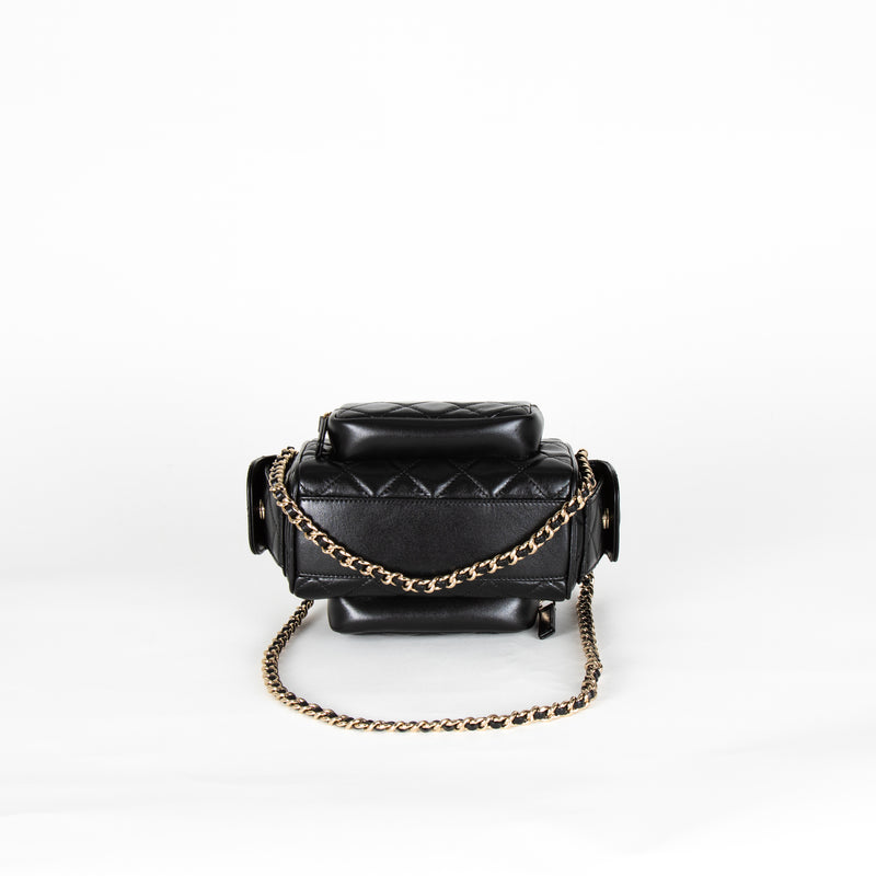 Chanel Black Quilted Small Multi Pockets Camera Bag